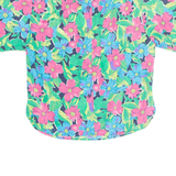 KORET Womens Printed Shirt Blue Collared Floral S