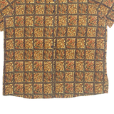 JACLYN SMITH Womens Printed Blouse Brown V-Neck Animal Print L