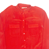 LIZ CLAIRBORNE Womens Shirt Blouse Red Long Sleeve Spotted M
