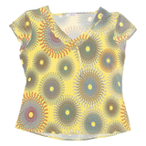 CARNABY Womens Printed Blouse Yellow Crazy Pattern M