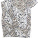 LADY MEZZO Womens Printed Blouse Grey One Shoulder Crazy Pattern M