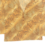 BLASTING Womens Printed Blouse Orange Collared Long Sleeve Crazy Pattern S