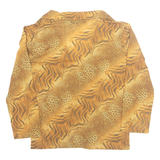 BLASTING Womens Printed Blouse Orange Collared Long Sleeve Crazy Pattern S