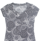 PITTARELLO Womens Printed Blouse Black Crazy Pattern M