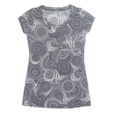 PITTARELLO Womens Printed Blouse Black Crazy Pattern M