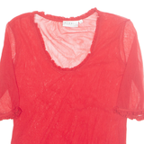 HENNES Sheer Womens Blouse Red L