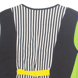 Womens Printed Waistcoat White V-Neck Sleeveless Striped M