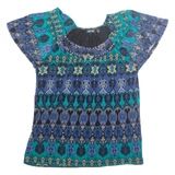 APT 9 Womens Printed Blouse Blue Nylon Crazy Pattern L