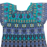 APT 9 Womens Printed Blouse Blue Nylon Crazy Pattern L