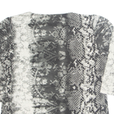 YOUR SIXTH SENSE Womens Printed Blouse Black Long Sleeve Crazy Pattern M