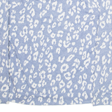 LIZ CLAIBORNE Womens Printed Blouse Blue Long Sleeve Animal Print M