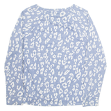 LIZ CLAIBORNE Womens Printed Blouse Blue Long Sleeve Animal Print M