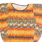 Womens Printed Blouse Orange Crazy Pattern M