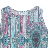 H&S Womens Printed Vest Blue Sleeveless Crazy Pattern M