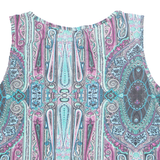 H&S Womens Printed Vest Blue Sleeveless Crazy Pattern M