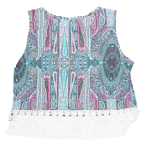 H&S Womens Printed Vest Blue Sleeveless Crazy Pattern M
