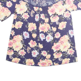 BODYFLIRT Womens Milkmaid Blouse Purple Off Shoulder Floral M