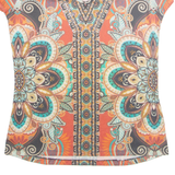 Womens Printed Blouse Red Crazy Pattern M