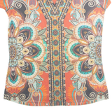 Womens Printed Blouse Red Crazy Pattern M