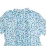 KARIN STEVENS Womens Printed Shirt Blue Collared Crazy Pattern M