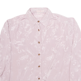 CV Womens Printed Shirt Pink Collared Long Sleeve Crazy Pattern M