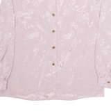 CV Womens Printed Shirt Pink Collared Long Sleeve Crazy Pattern M