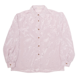 CV Womens Printed Shirt Pink Collared Long Sleeve Crazy Pattern M