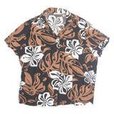 BISHOP ST Womens Printed Shirt Brown Collared Crazy Pattern L