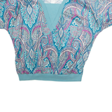TEDDI Womens Printed Blouse Blue 90s Crazy Pattern M
