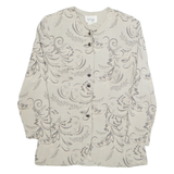 D.J.SUMMERS Womens Printed Shirt Grey Collared Long Sleeve 90s Floral M