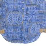 NICOLA Womens Printed Shirt Blue Collared Long Sleeve M