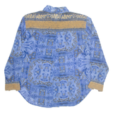 NICOLA Womens Printed Shirt Blue Collared Long Sleeve M