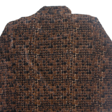JASON MAXWELL Womens Printed Shirt Brown Collared 90s Crazy Pattern M