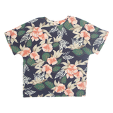 CAVIAR Womens Printed Blouse Blue Floral M