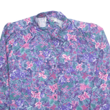 TEDDI Womens Printed Shirt Purple Collared Long Sleeve Floral M
