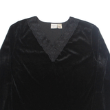 GILLIGAN O ' MALLEY Womens Blouse Black Long Sleeve 90s L