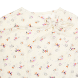 Womens Printed Blouse Cream V-Neck Crazy Pattern L