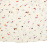 Womens Printed Blouse Cream V-Neck Crazy Pattern L