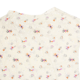 Womens Printed Blouse Cream V-Neck Crazy Pattern L