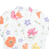 ELTON Womens Printed Shirt White Collared Viscose Floral M