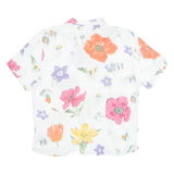 ELTON Womens Printed Shirt White Collared Viscose Floral M