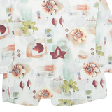 Womens Printed Shirt White Collared Long Sleeve Viscose Floral M