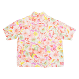 EL-SAAD Womens Printed Shirt Pink Collared Viscose Floral M