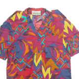 BREAL Womens Printed Shirt Purple Collared Crazy Pattern M
