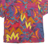 BREAL Womens Printed Shirt Purple Collared Crazy Pattern M