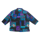 C.CM SHAPES Womens Printed Shirt Blue Collared Long Sleeve Crazy Pattern XL