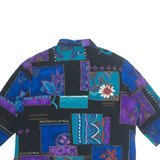C.CM SHAPES Womens Printed Shirt Blue Collared Long Sleeve Crazy Pattern XL