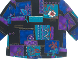 C.CM SHAPES Womens Printed Shirt Blue Collared Long Sleeve Crazy Pattern XL