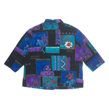 C.CM SHAPES Womens Printed Shirt Blue Collared Long Sleeve Crazy Pattern XL