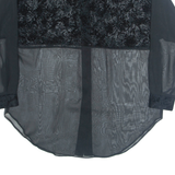 CLOCK HOUSE Sheer Womens Shirt Black Collared Long Sleeve M
